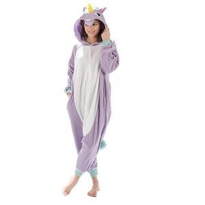 Emolly Fashion One Piece Unicorn Union Suit Adult Size M Purple Teal NWT